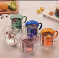 Double glass colorful mug