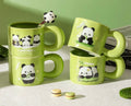 Green panda mug