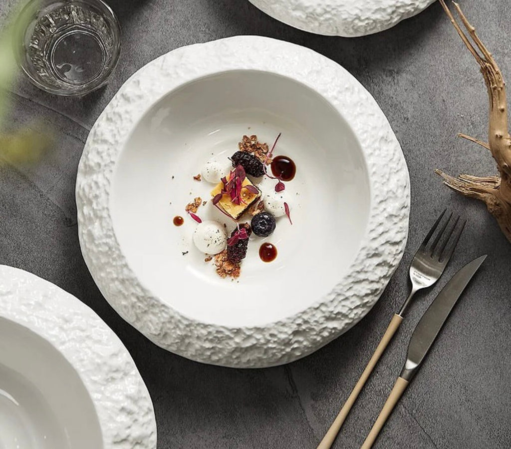 Stone rim deep plate