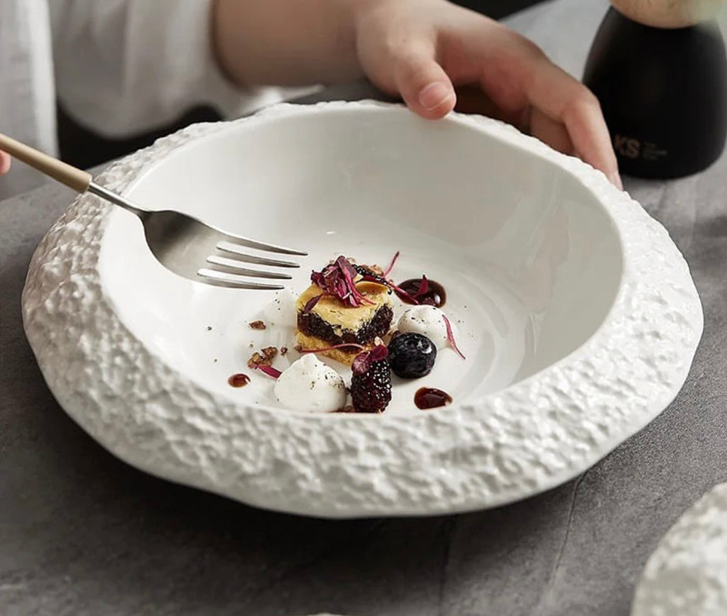 Stone rim deep plate